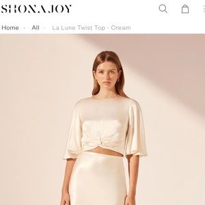 NWT, Shona Joy, La Lune Twist Top - Cream, Size USA 8